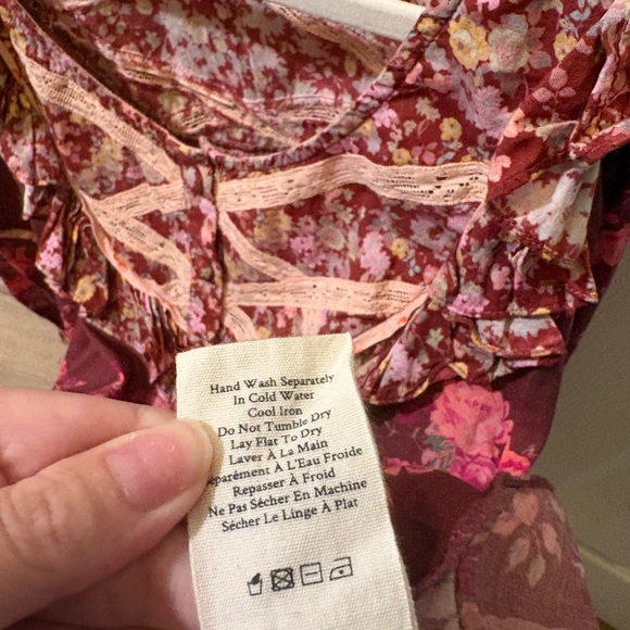 LoveShackFancy Morrison Lace Top in Spiced Apple Red - Picture 8 of 10